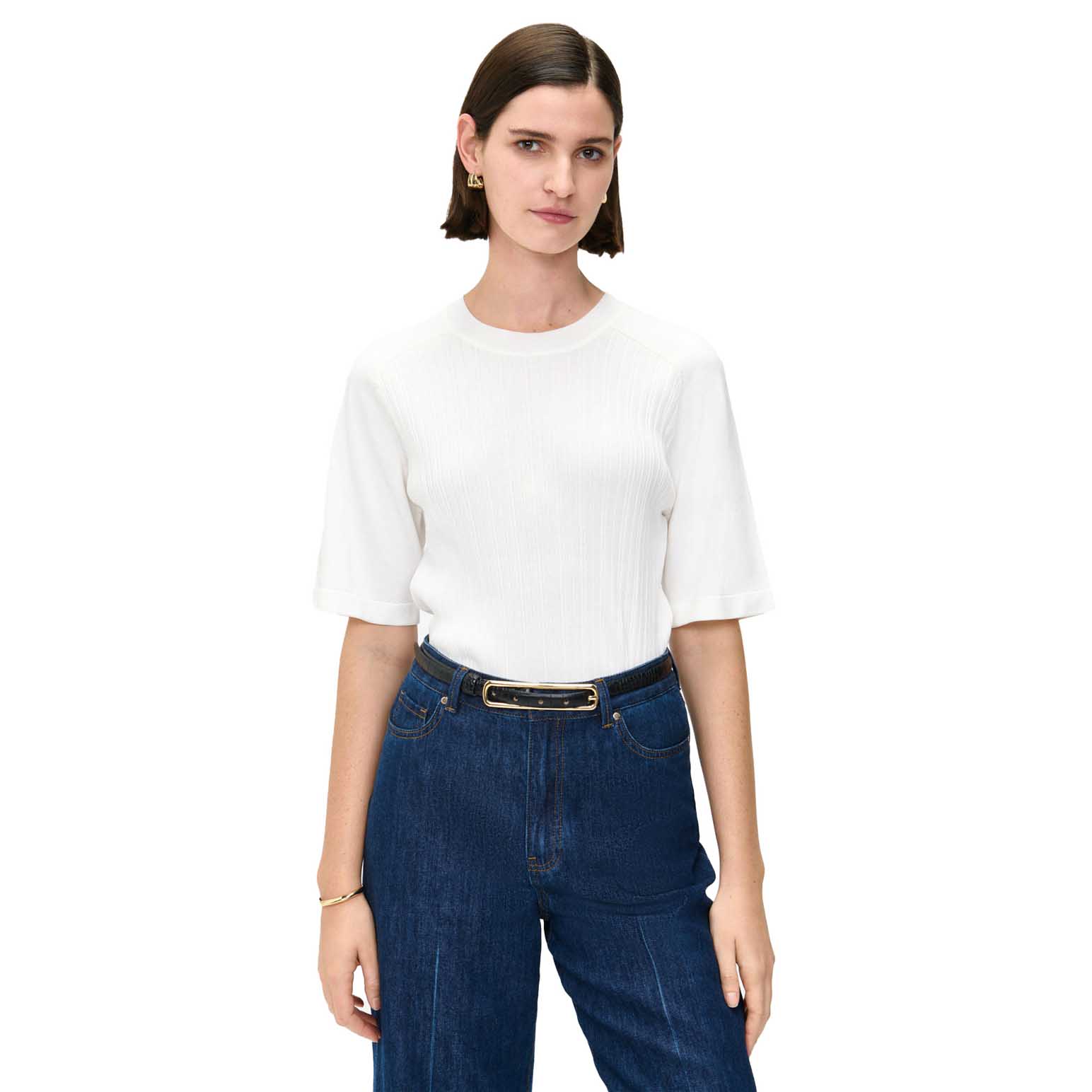 Veronika Maine Multi Stitch Knitted Tee